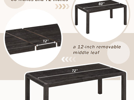 Extendable Dining Table Set With 4 Upholstered Chairs And 1 Bench