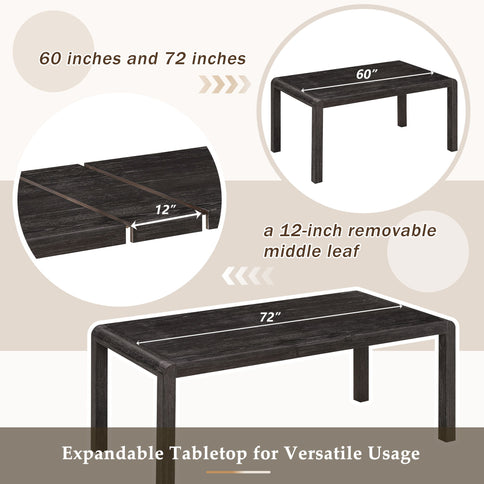 Extendable Dining Table Set With 4 Upholstered Chairs And 1 Bench