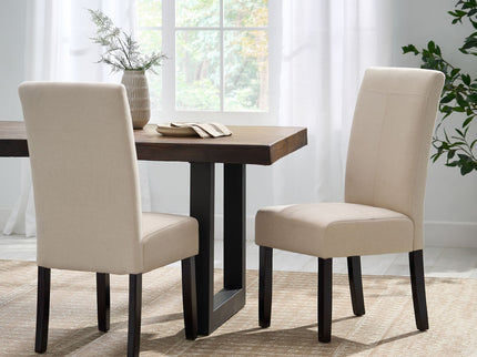 Pertica - Dining Chair Contemporary Design Wood Fabric - Natural