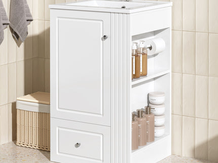 Modern Freestanding Bathroom Vanity With Sink, Soft-Close Drawer, Towel Bar