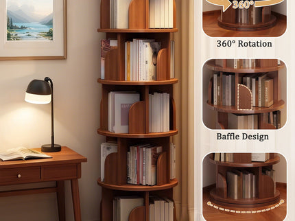 5 Tier Rotating Bookshelf, Spinning Design