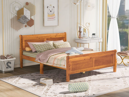 Platform Bed Frame Mattress Foundation Sleigh Bed With Headboard / Footboard / Wood Slat Suppor