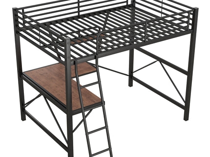 Loft Bed With Desk And Shelf, Modern Design