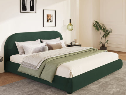 Upholstered Simple Modern Bedroom Bed With Curved Headboard