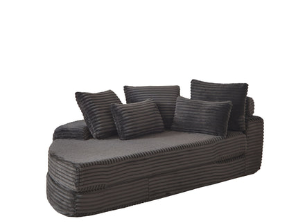 Semi Circular 2 In 1 Sofa Bed With Neck Pillow And Throw Pillows