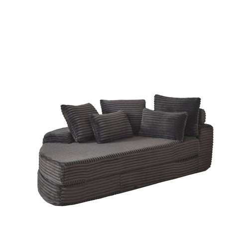 Semi Circular 2 In 1 Sofa Bed With Neck Pillow And Throw Pillows