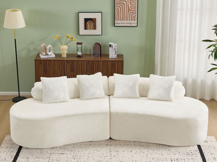Modern Curved Sofa With Pillows