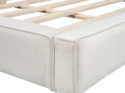 Upholstered Platform Bed, Grounded Bed With Solid Frame