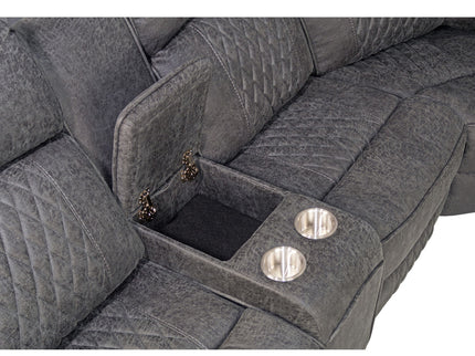 Power Motion Reclining Sectional Set With Console