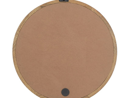 Circle Wall Mirror With Wooden Frame, Wall Mirror For Living Room