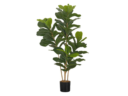 41" Tall, Artificial Plant, Fiddle Tree, Indoor, Faux, Fake, Floor, Greenery, Potted, Real Touch, Decorative - Green / Black