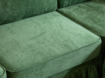 Cloud Sofa With Removable Ruffled Skirt With Ottoman And Flared Arms