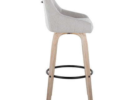 Hannah - Transitional Fixed Height Barstool With Swivel With Round Footrest (Set of 2)