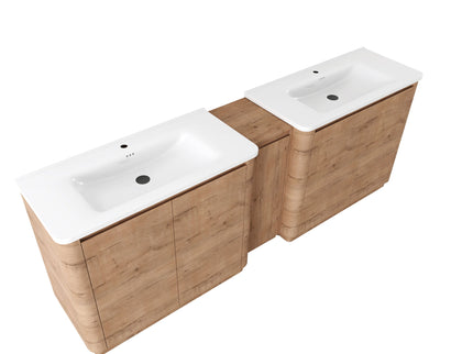 Soft Close Door Freestanding Bathroom Vanity With Sink, 1 Small Storage Cabinet