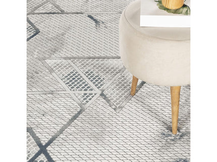 Geometrix - 5'3" X 7'3" Area Rug & Geometric, 3D Effect - Ivory / Gray