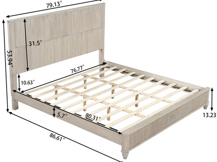 Platform Bed Frame & Tall Headboard