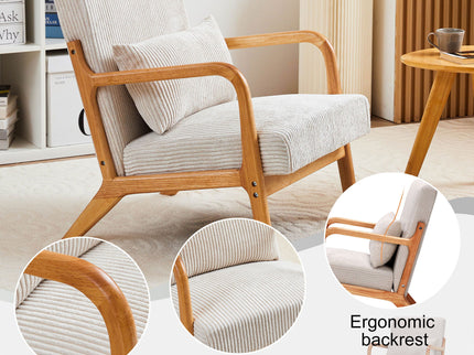 Accent Arm Chair With Pillow Upholstered