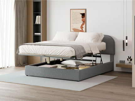 Upholstered Platform Bed With Hydraulic Storage System