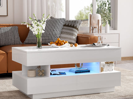 Multi Functional Lift Top Coffee Table With 2 Drawers