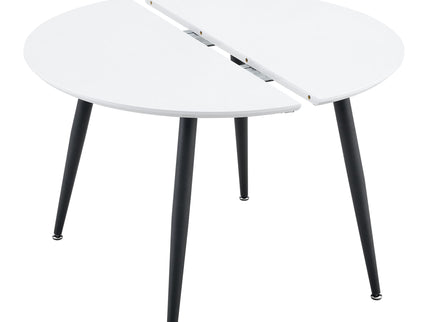 Pull Out Dining Table, Round Design - White