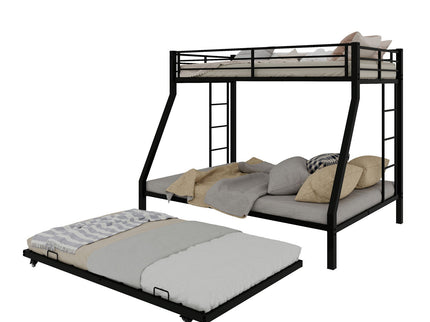Bunk Bed For Kids, Convertible Frame With Ladders & Guardrail