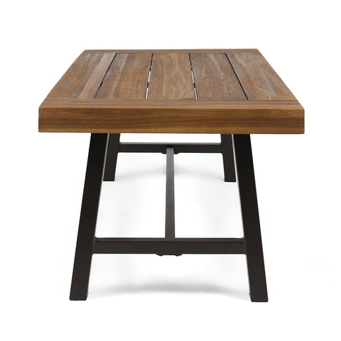 Carlisle - Industrial Coffee Table With And Slat Panel Design - Natural