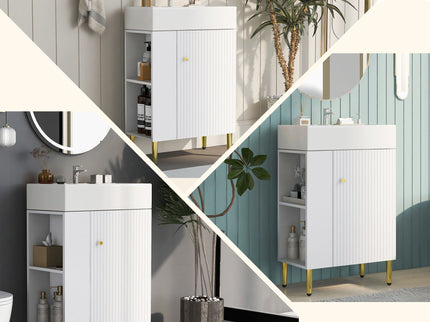 Bathroom Vanity, Combo Cabinet, Bathroom Storage Cabinet, Single Ceramic Sink