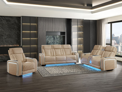 Electra - Power Reclining Set With Power Headrests, Massage And LED Lighting