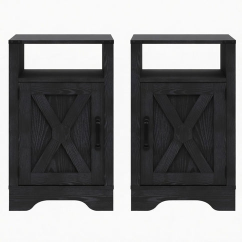 Farmhouse Nightstand, Charging Station & Storage