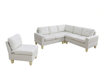 Modular L - Shaped Sectional Sofa 6 Seater 4 Piece Couch With Chaise