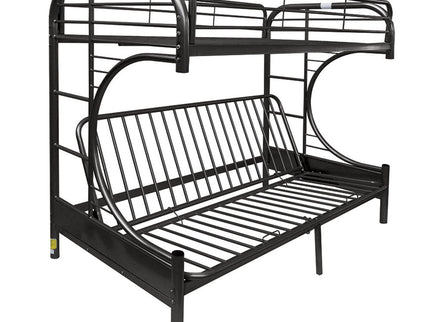Eclipse - Twin Long Queen Futon Bunk Bed - Black