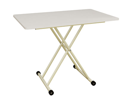 Adjustable Standing Table, Indoor & Outdoor Use, Portable With Adjustable Height - Off White / White