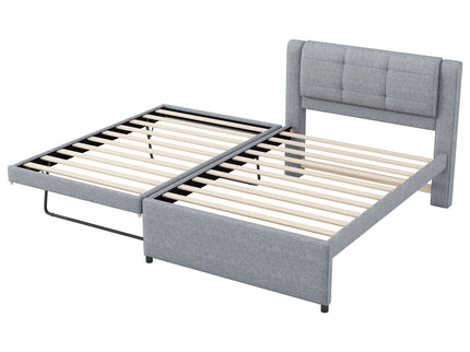Upholstered Platform Bed With Multifunctional Trundle