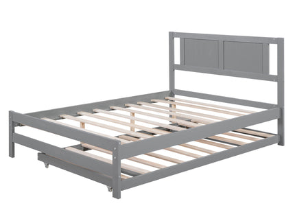 Platform Bed With Adjustable Trundle