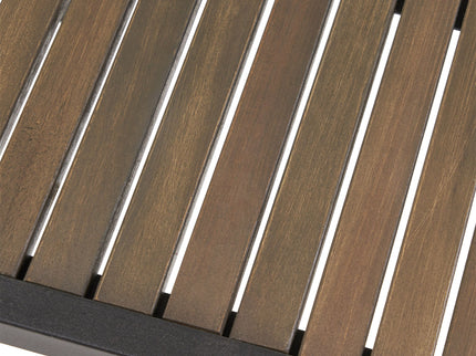 Vermilion - Outdoor Dining Chair With Vertical Slat And Wooden Arm