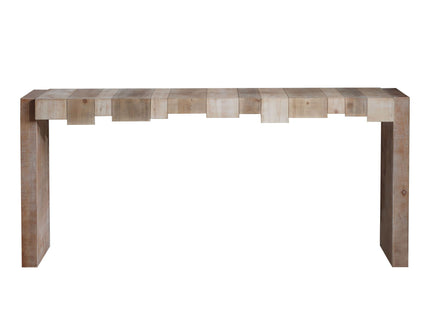 Modern Rustic Table With Sculpted Block Design