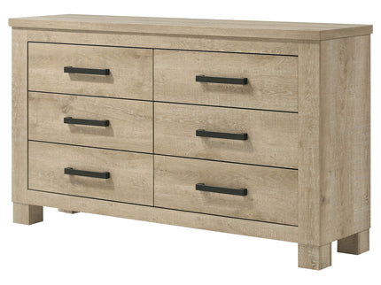 Sansome - 6 Drawer Bedroom Dresser With Pulls - Oak