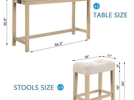 4 Piece Bar Table Set With Power Outlet