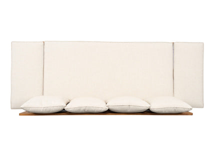 Outdoor Patio Daybed Sofa, 3 Seat Sofa With Foldable Arm 4 Back Pillows