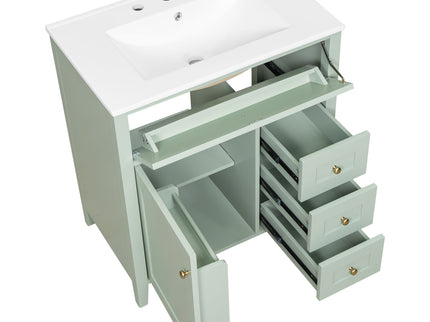 Bathroom Vanity With Sink, 3 Drawers And Adjustable Shelf
