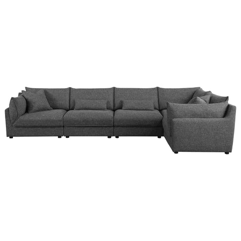 Tomasina - Modular Sectional Sofa With Corner, Armless Chairs And Armchairs - Black