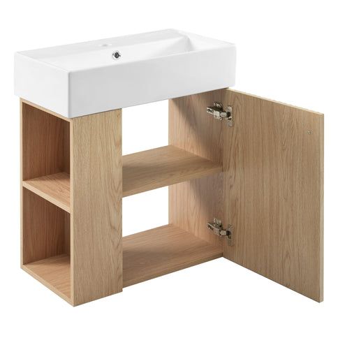 Modern Floating Bathroom Vanity With Ceramic Basin Perfect For Small Bathrooms