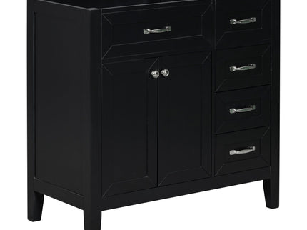 Modern Bathroom Vanity Base Only, 2 Doors And 3 Drawers