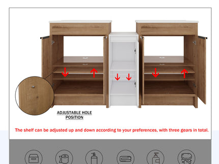 Freestanding Bathroom Vanity & Sink, Storage Cabinets, Soft Closing Doors