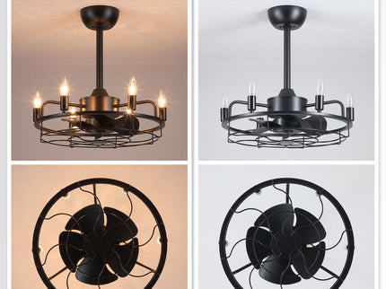 Modern Farmhouse Ceiling Fan, Adjustable Hanging