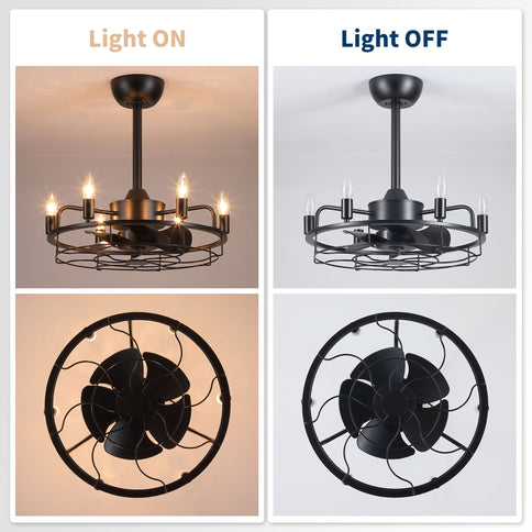 Modern Farmhouse Ceiling Fan, Adjustable Hanging