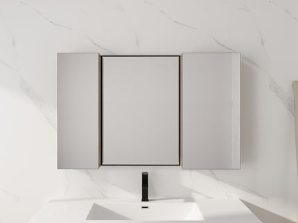 43.3" Wall Mounted Bathroom Cabinet With Adjustable Shelves, Door Storage Cabinet - Imitative Oak