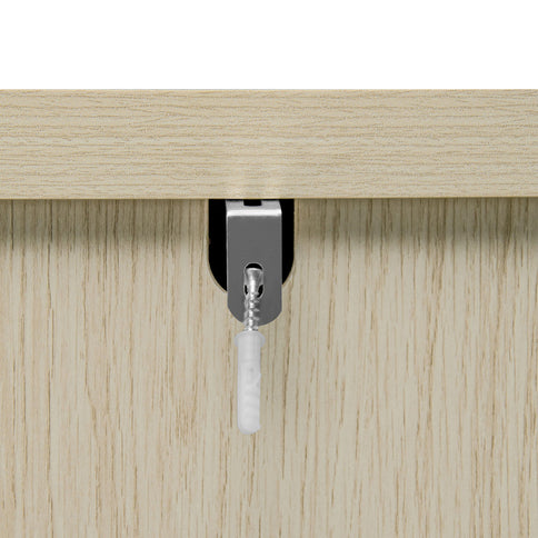 3 Drawer Buffet Sideboard With Adjustable Shelves, Storage Cabinet With Natural Seaweed Decor Doors For Living Room Kitchen Entryway - Natural