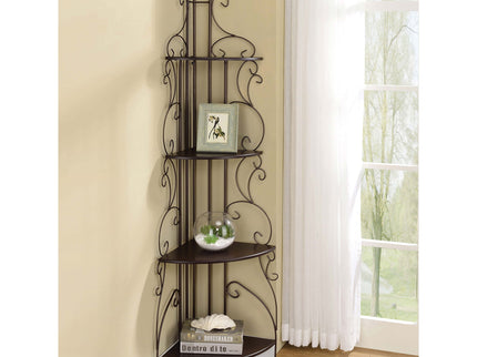 4 Shelf Corner Bookcase - Cappuccino