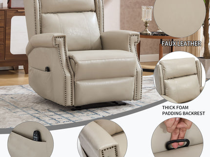 Manual Recliner Chair With Heavy Duty Motion Mechanism, 8 Vibrating Nodes And 3 Massage Modes For Living Room